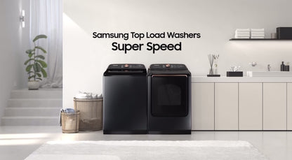 5.2 cu. ft. Large Capacity Smart Top Load Washer with Super Speed Wash in brushed black